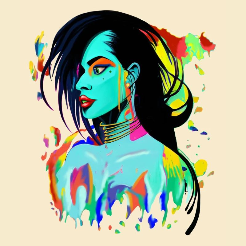 Explosion de couleurs de portrait néon