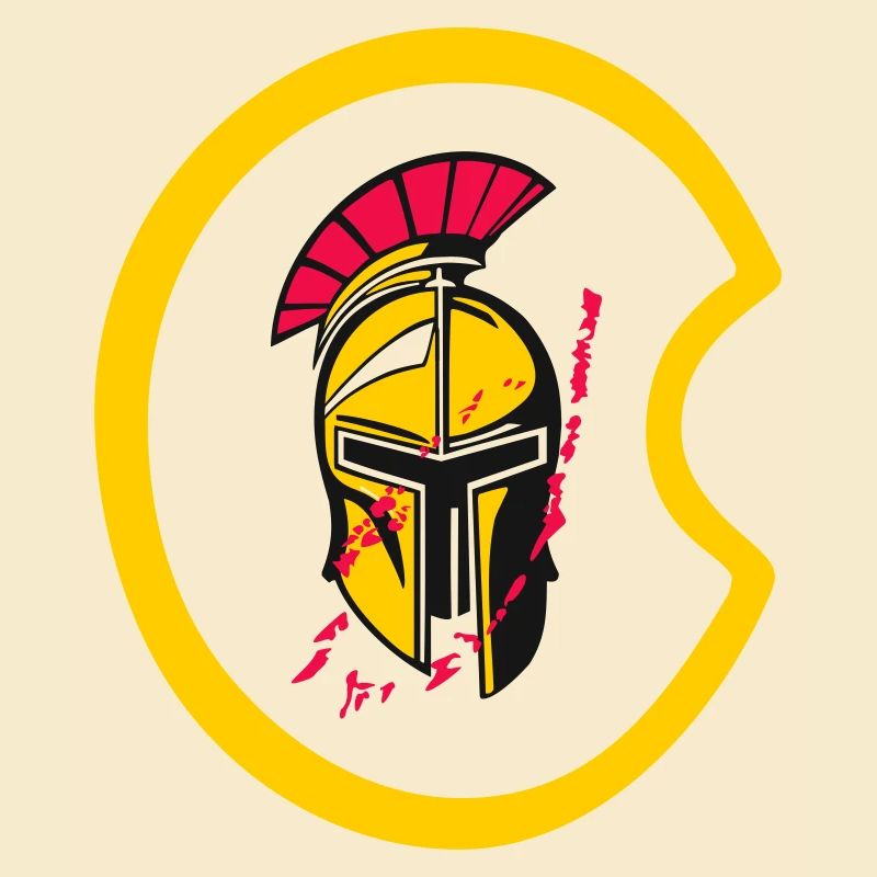 Helm Sparta mit Schild und Blut 5