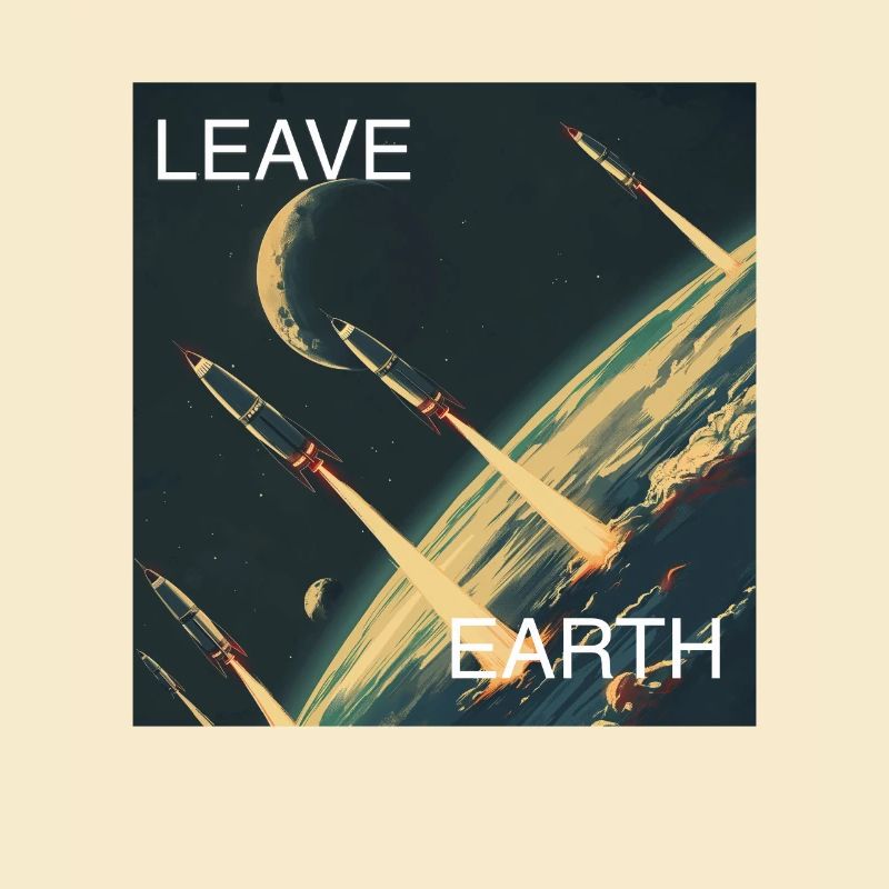 Affiche de Style rétro voyage dans l’espace « Quitter la Terre »