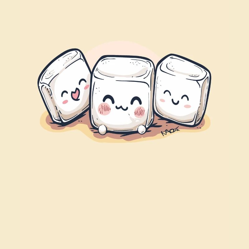Süße, niedliche Chibi Marshmallows