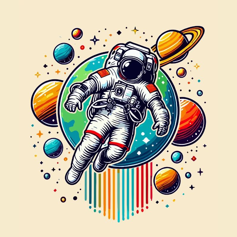 Astronautes rétro Space Planet Design