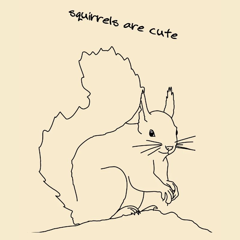 Écureuil mignon, lineart