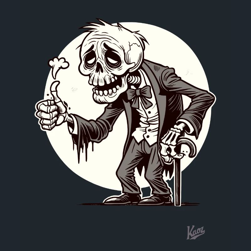 Growing old is a gift, thumbs up skeleton