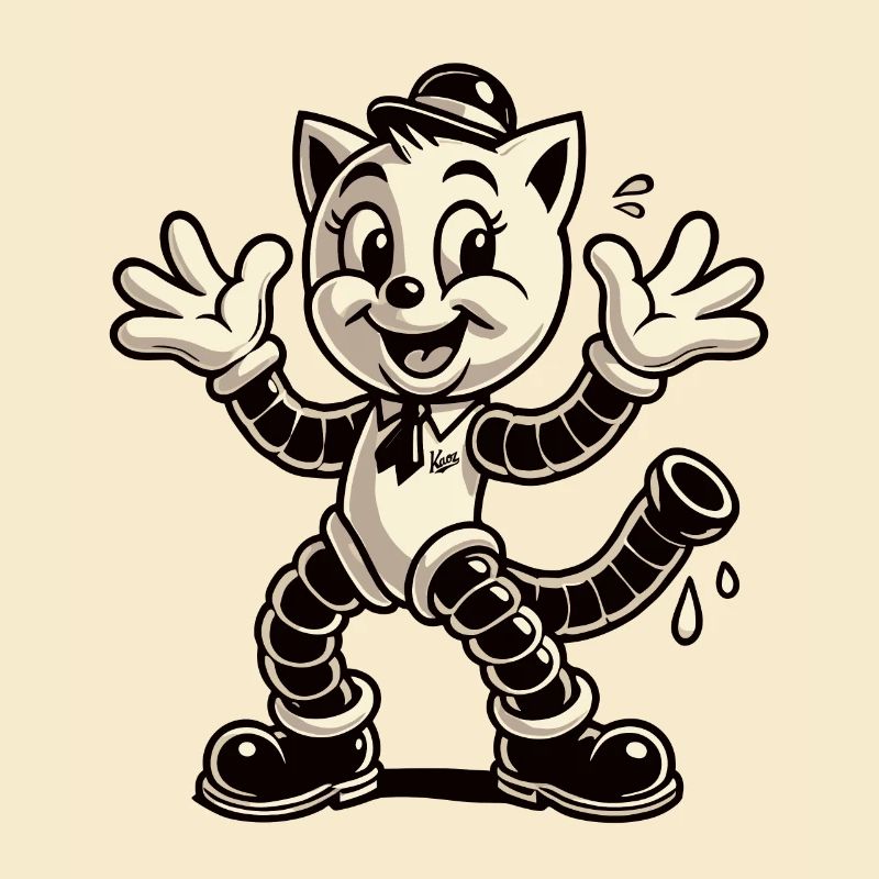 Retro Classic Rubber Pants Cat