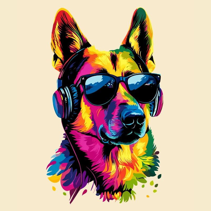 Schäferhund Bunte Farben Pop Art Hund Schäferhunde