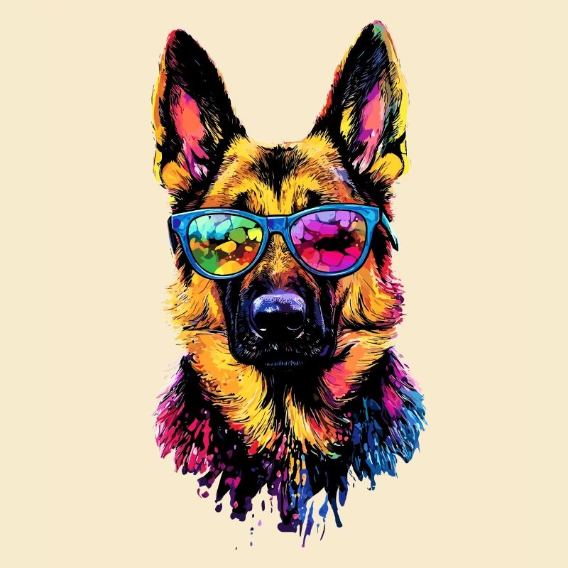 Schäferhund Bunte Farben Pop Art Hund Schäferhunde