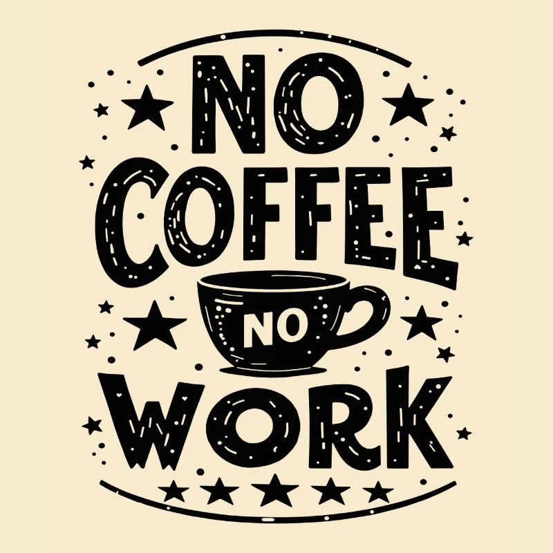 Pas de café pas de travail Café drôle Dire Citation