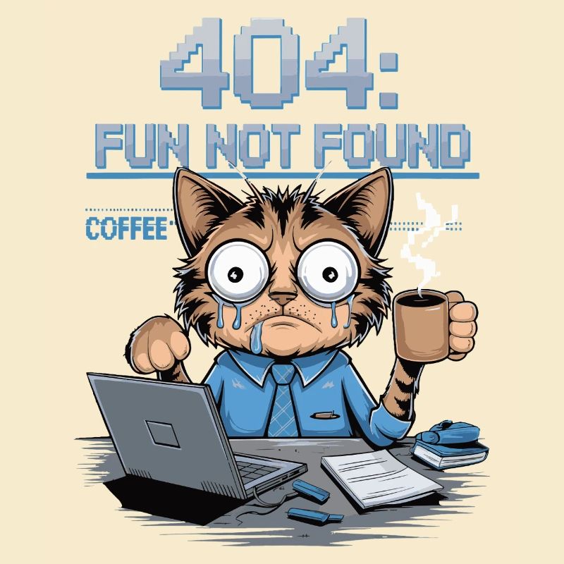 404 Fun Not Found - Drôle de chat café travail Meme