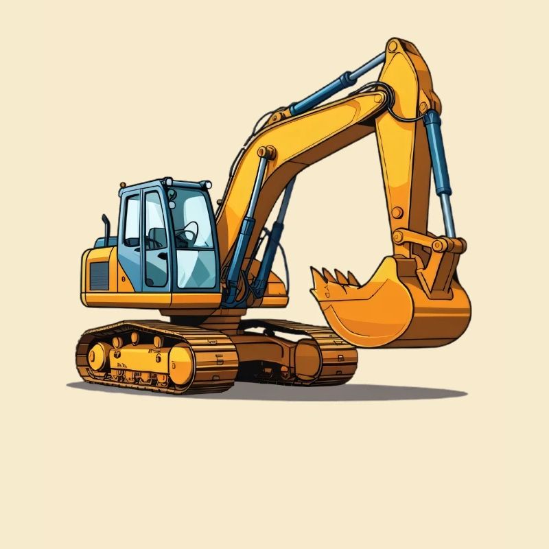 Illustration de machine de construction d’excavatrice pour les fans de chantier de construction