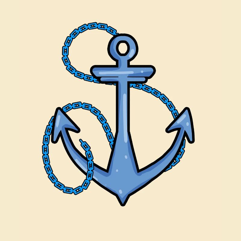 Nautical anchor with chain accent