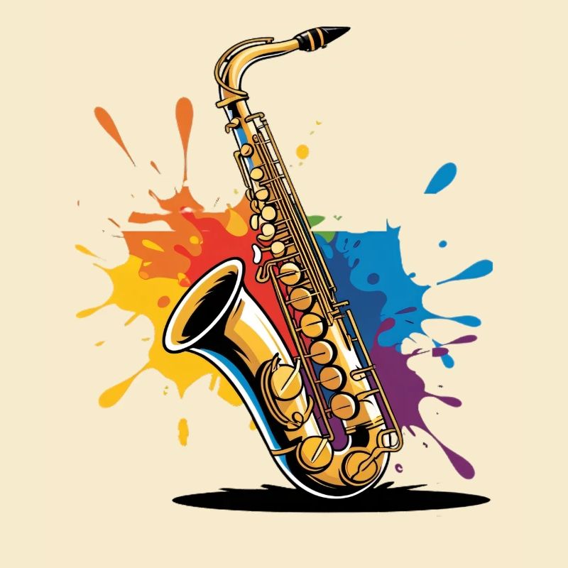 Impression d'art expressionniste de saxophone