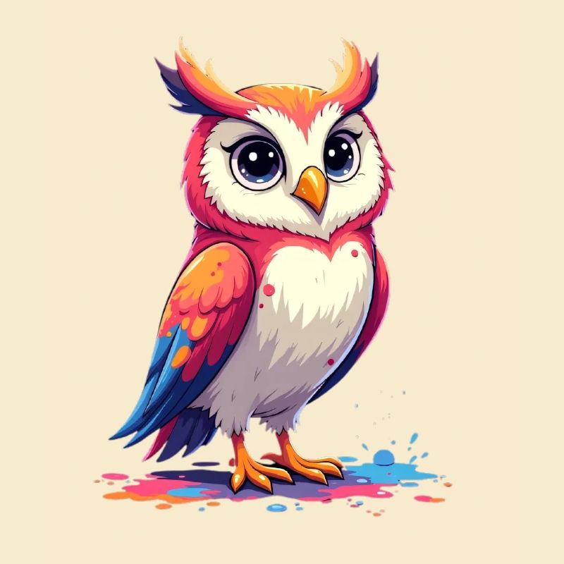 Verspielte bunte Eule Illustration