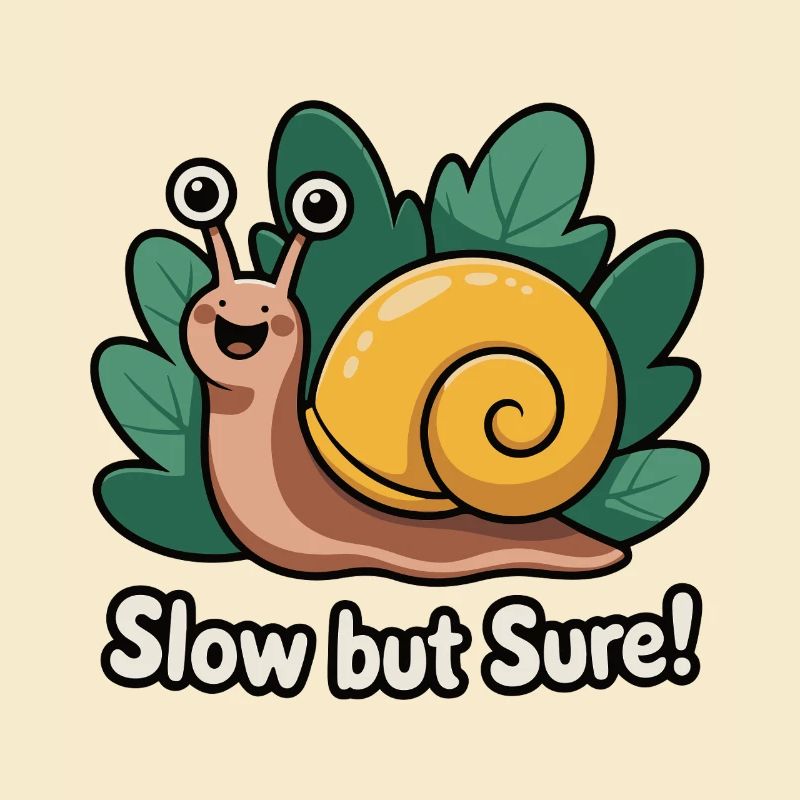 Whimsical Snail with Phrase