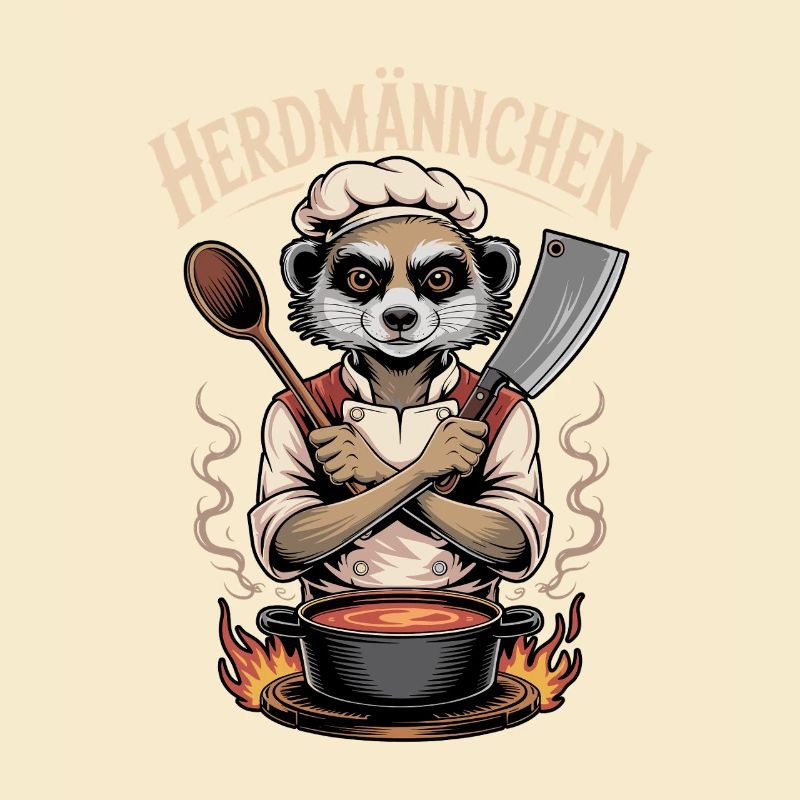 Herdmännchen kochen lustiger Koch Herdmännchen