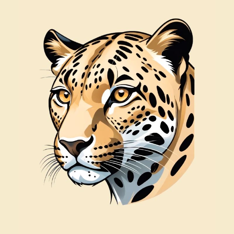 Illustration élégante de tête de guépard