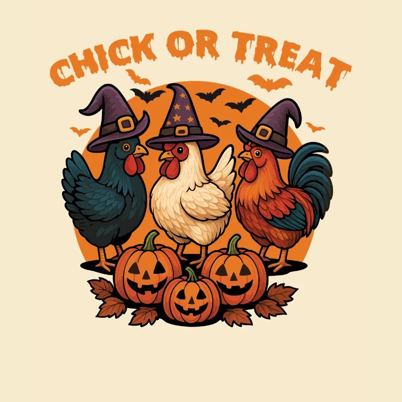 Küken oder Leckerli Gruseliges Halloween-Huhn