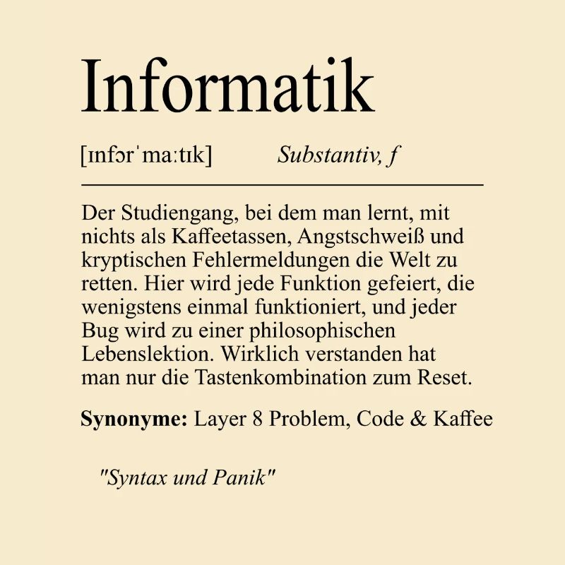 Unispruch "Informatik" Student Geschenk, Studenten