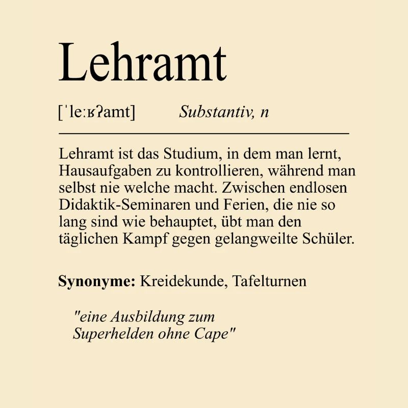 Unispruch "Lehramt" Student Geschenk, Studenten