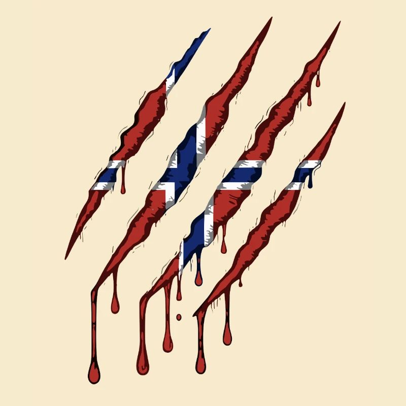 Norway Claw Norge Drapeau Scratch Mark