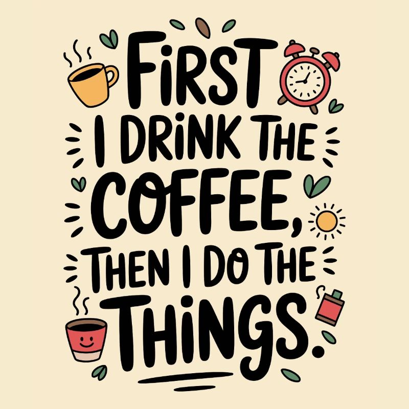 Kaffee Spruch First I Drink Coffee Kaffeetrinker