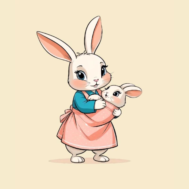 Mère lapin avec bébé