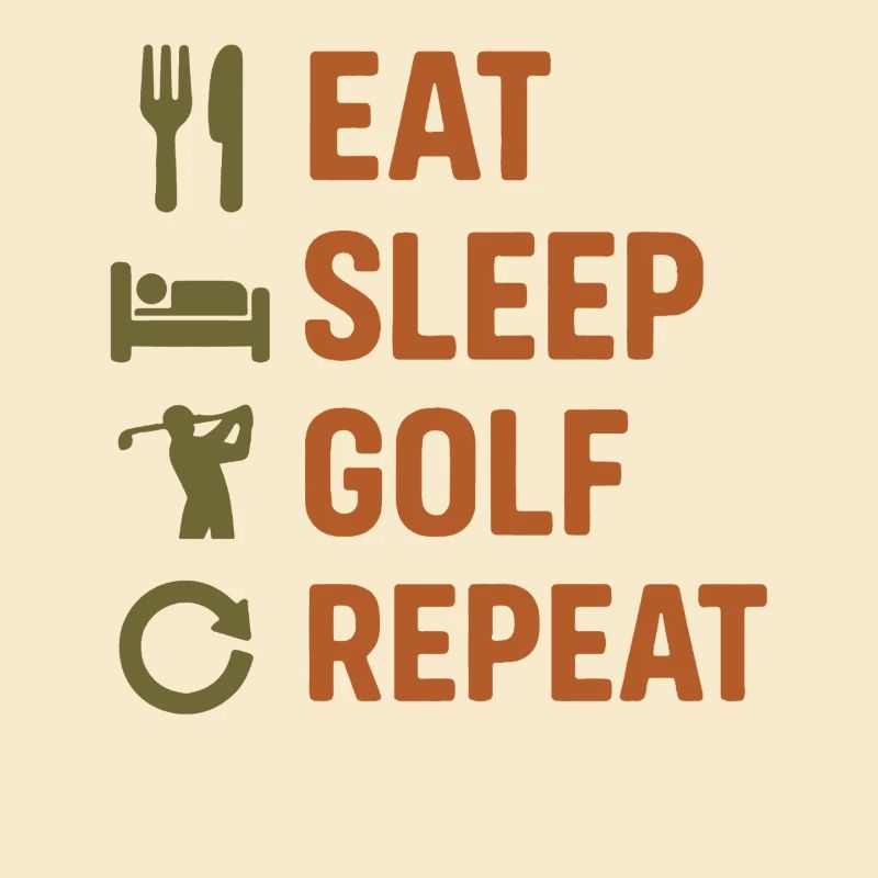 Manger Dormir Golf Répéter Funny Golf Design