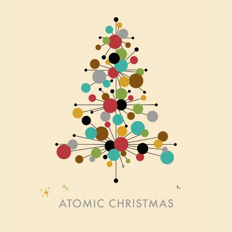 Noël atomique - Conception rétro d’arbre de Noël