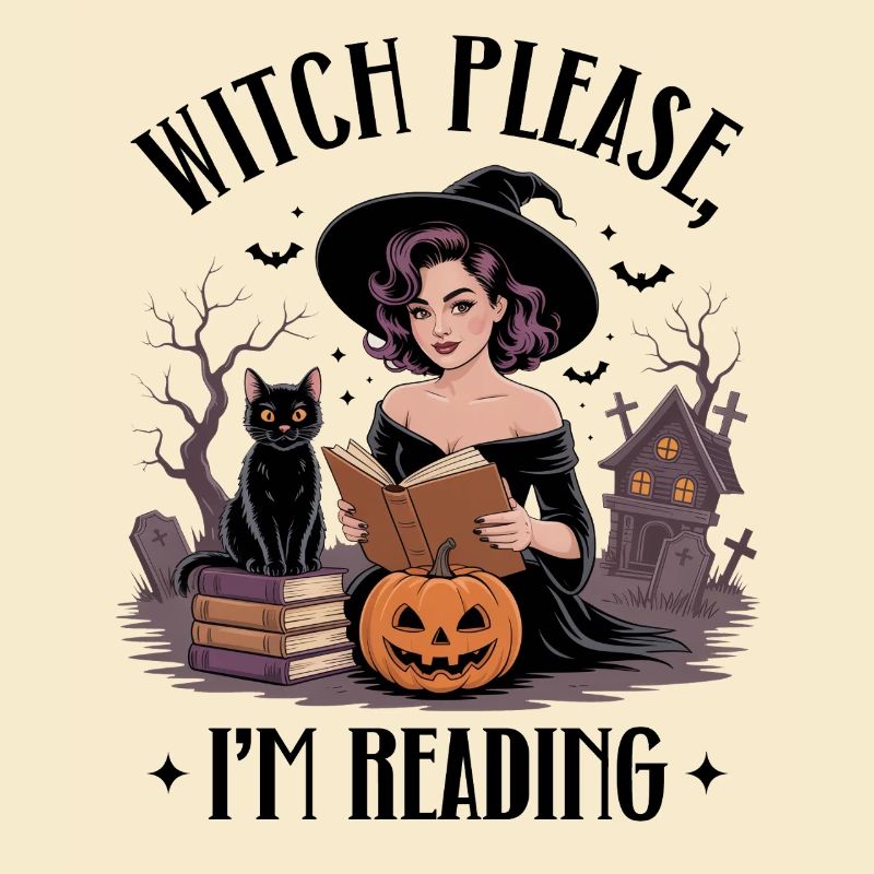Witch Reading by Pumpkin Night