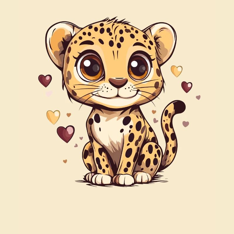 Cute leopard boy heart design