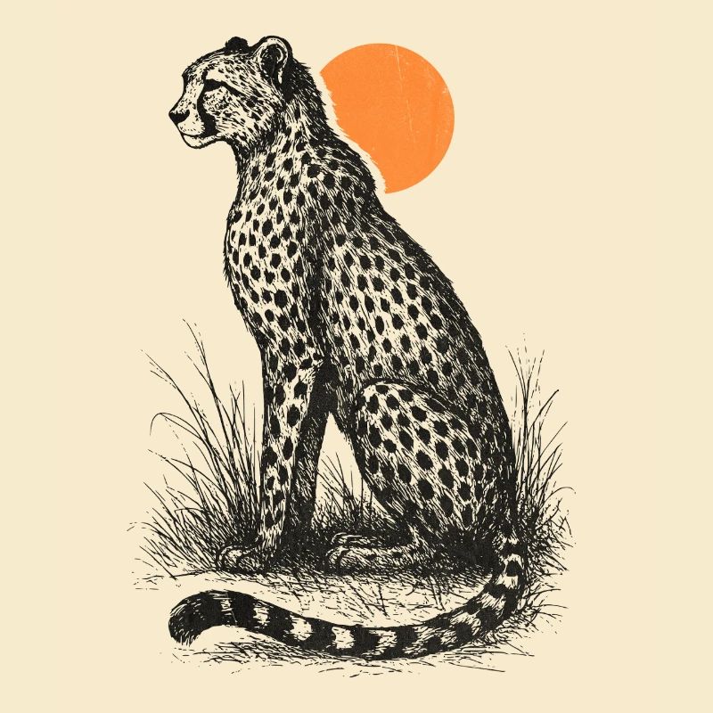 Guépard au coucher du soleil