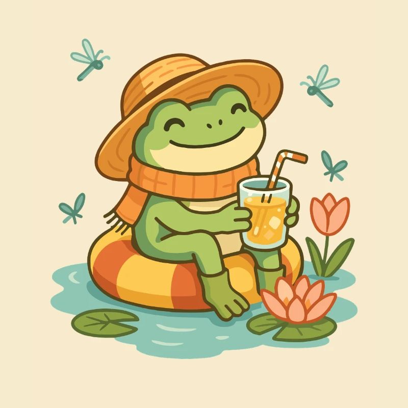 Grenouille d’été – Grenouille douillette avec limonade
