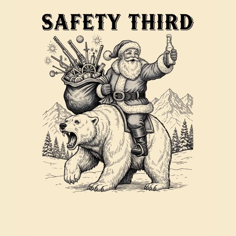 Safety Third Funny Sarcastic Christmas Safe