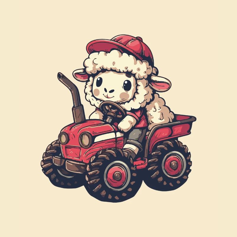 Sheep Tractor Farmer