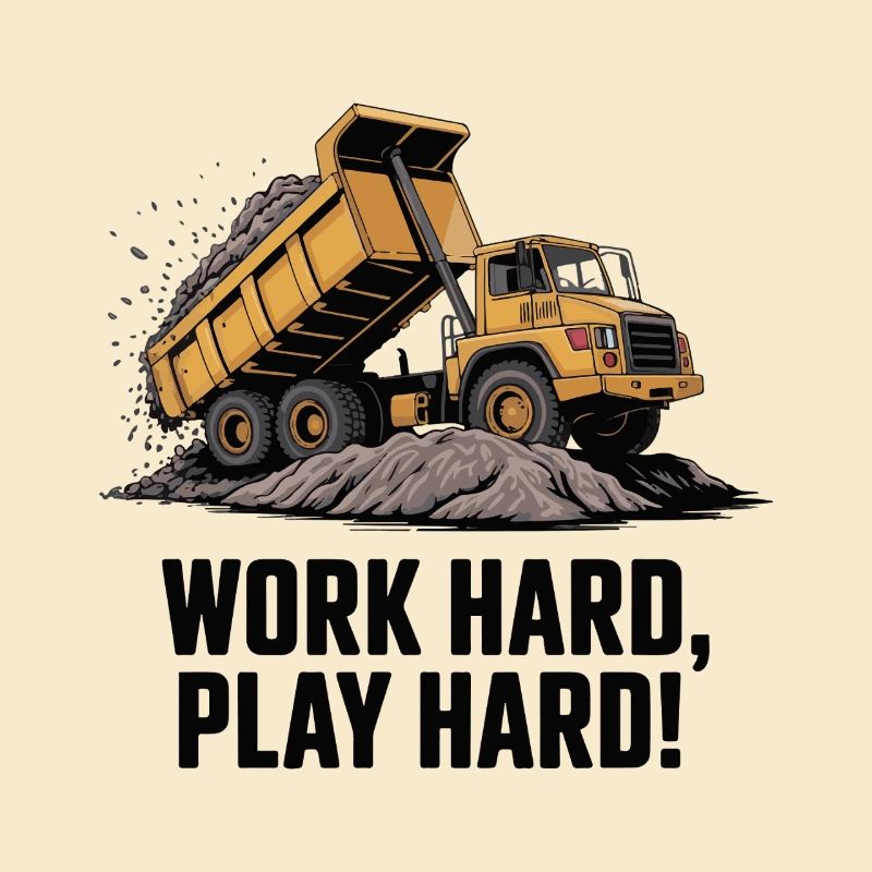 Travailler dur, s’amuser, camion-benne dur