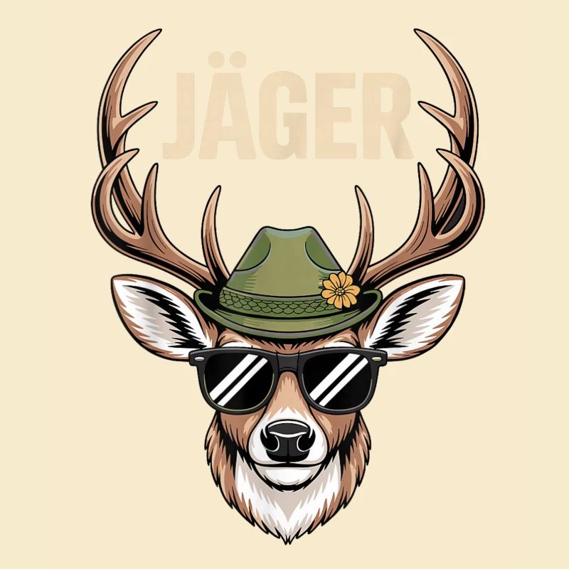 Hunter Deer with Hat Sunglasses
