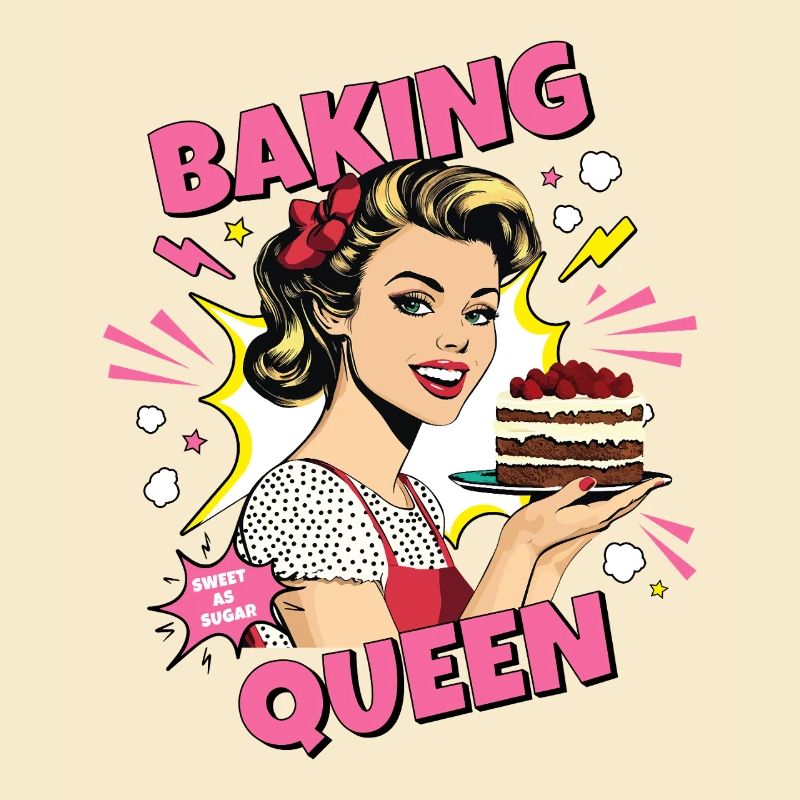 Cuisson Gâteau Cuisson Reine Cuisson Fée Boulanger Pop Art
