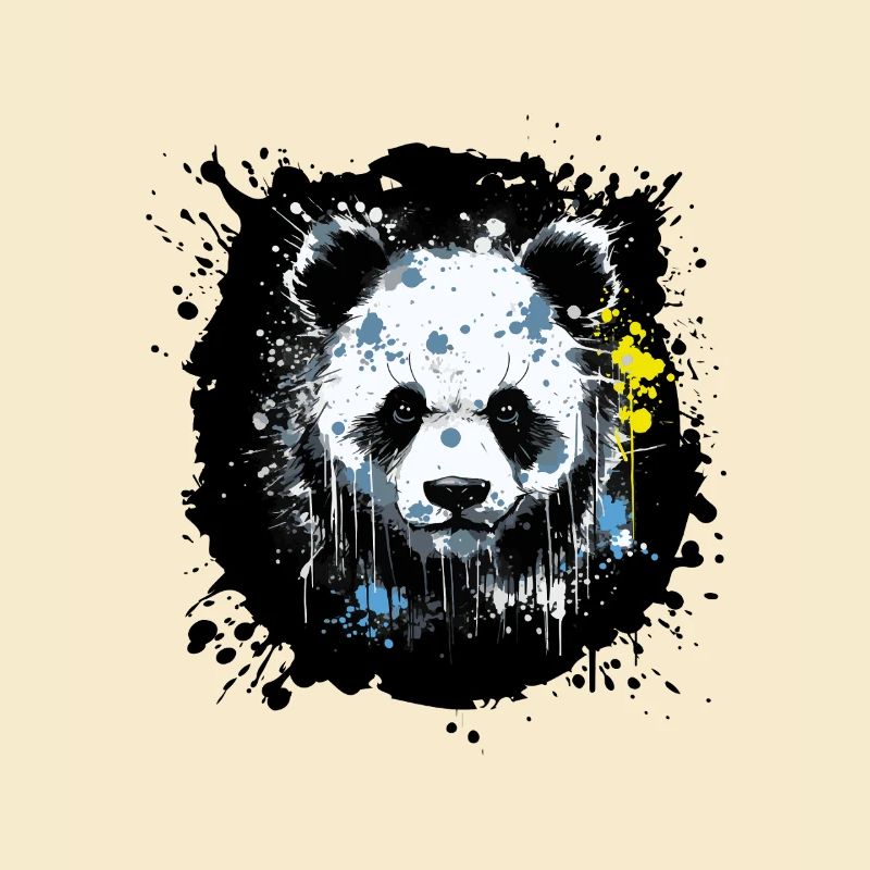 Art éclaboussé d’encre de panda