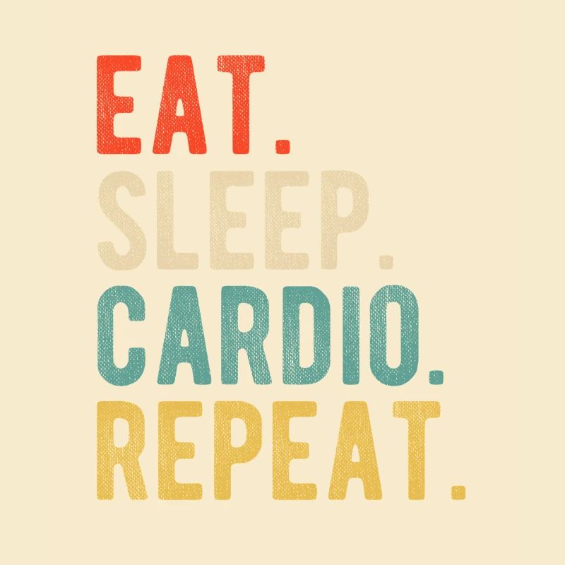 Manger Sommeil Cardio Répéter Entraînement Devise Rétro