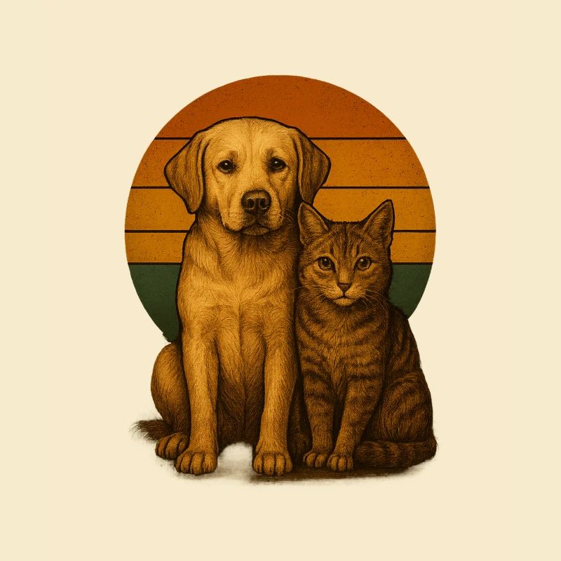 Labrador et chat