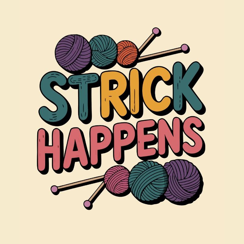 Strick Happens buntes Design mit Wolle