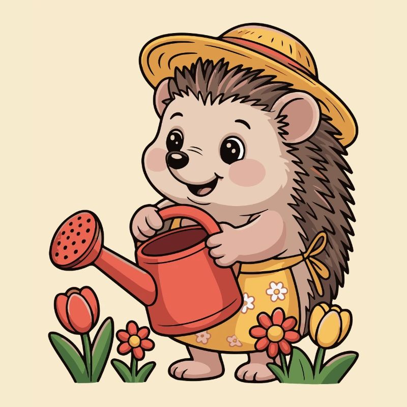 Gärtner-Igel mit Strohhut