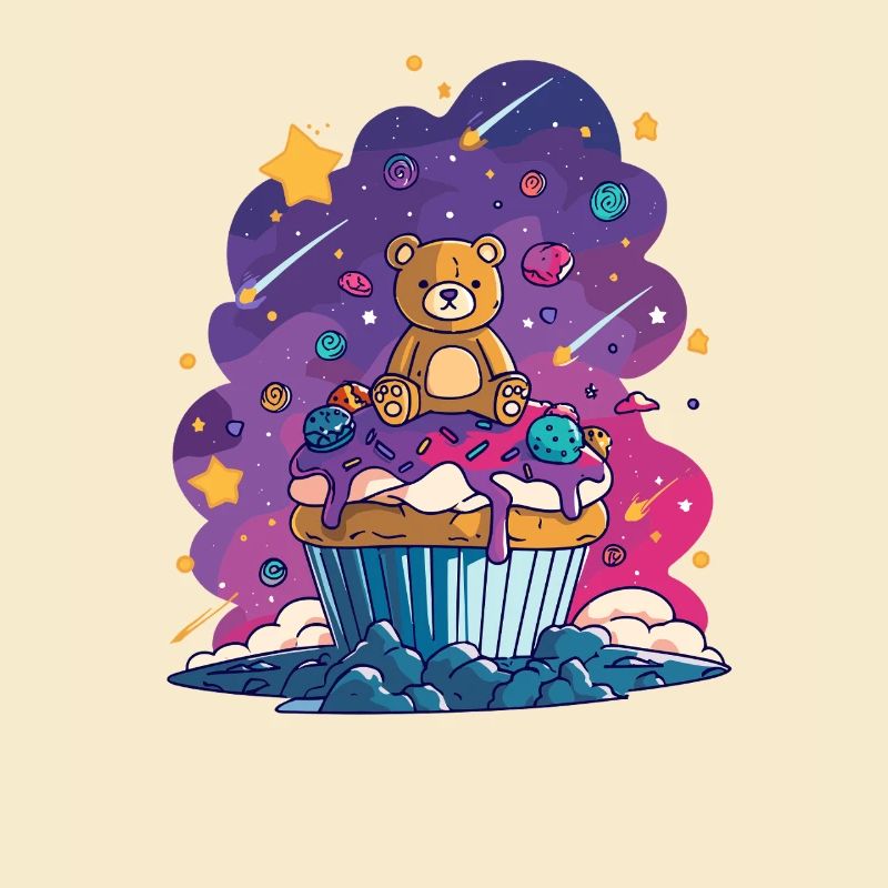 Teddy Bear Cupcake in the Cosmos
