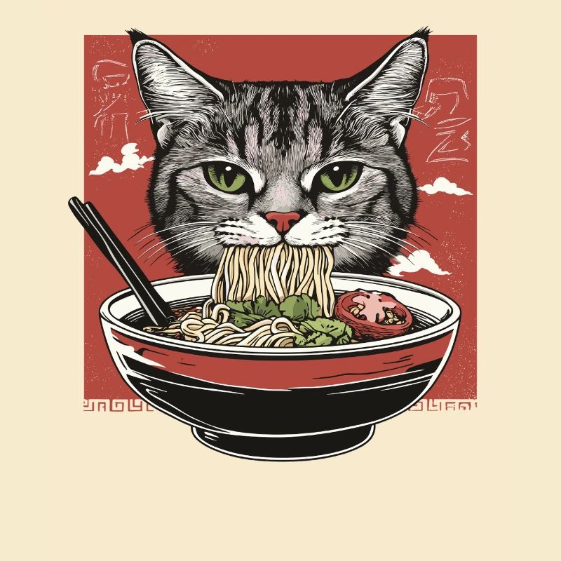 Chat aux ramen