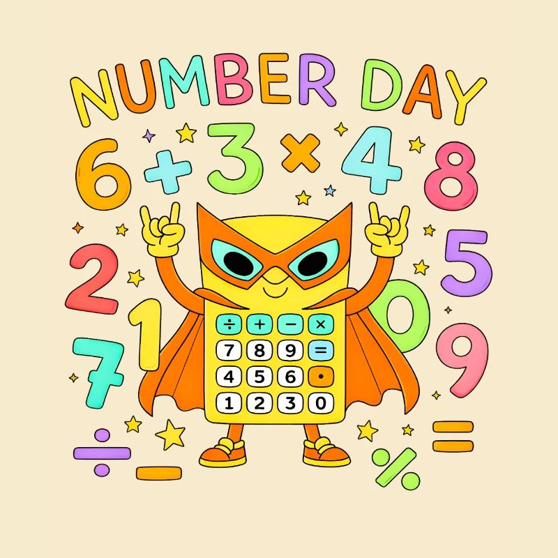 Nummer Tag Mathematik-Katzenrechner Held