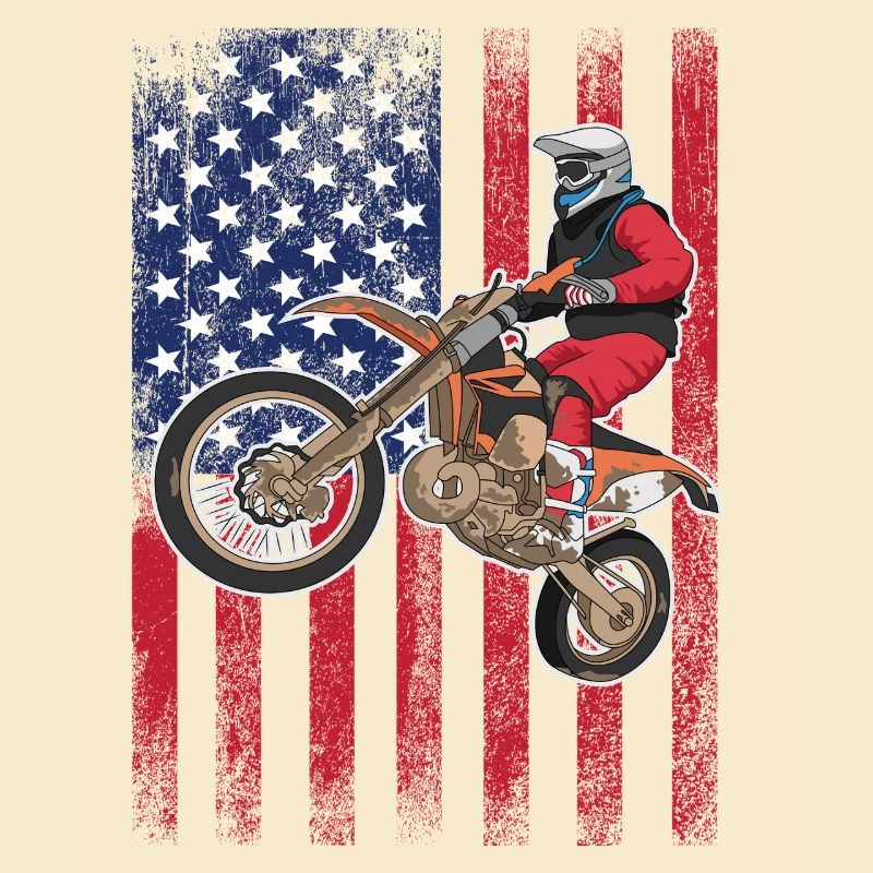 Drapeau américain du vélo de cross,