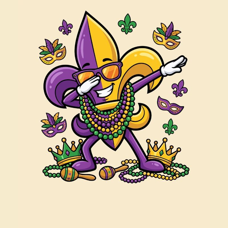 Dabbing Fleur De Lis Mardi Gras Dab Fleur De Lis