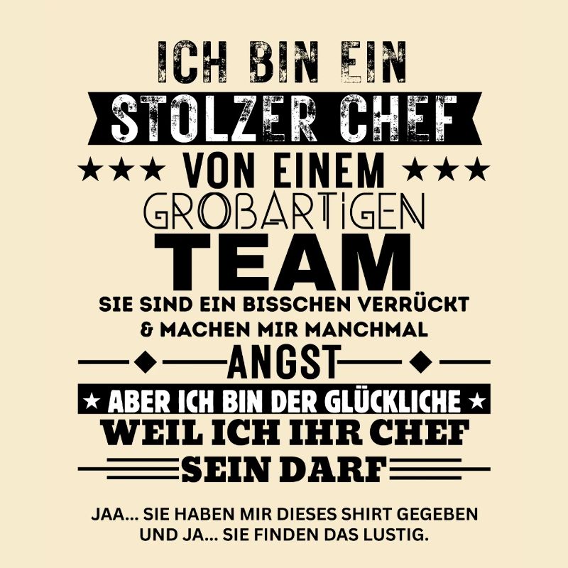 Stolzer Chef von einem großartigen Team