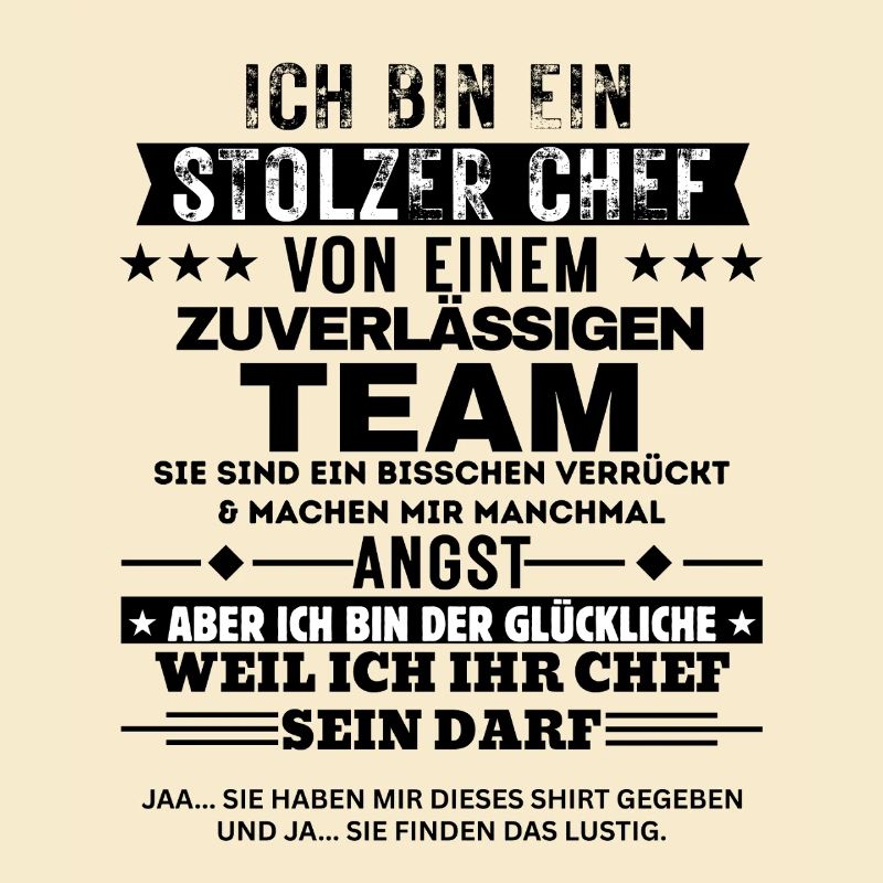 Stolzer Chef von einem zuverlässigen Team