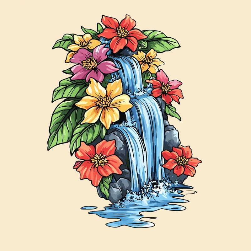 Hibiscus de la cascade tropicale