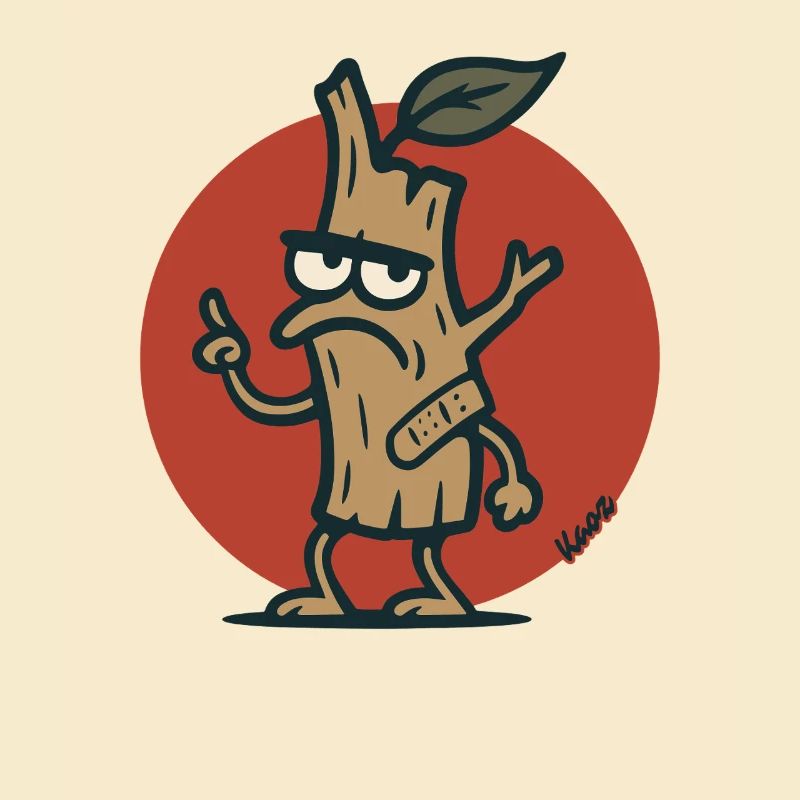 Grimmiger Baum Ast Baumstumpf mit Gesicht